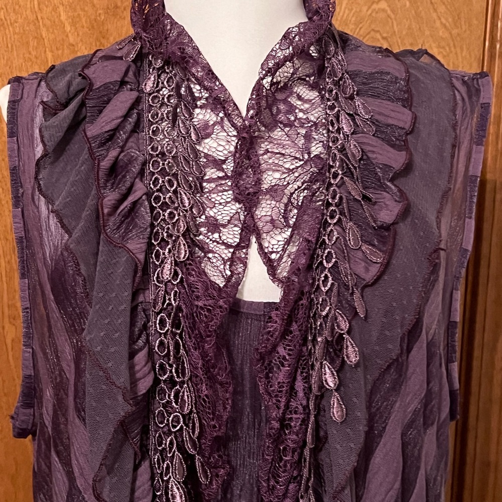 2 piece violet top blouse